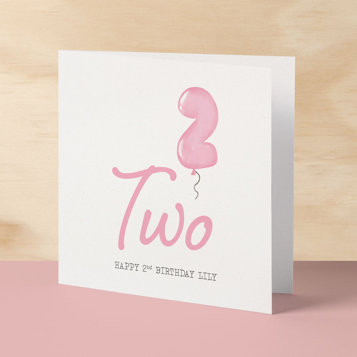 Personalisable 2nd Birthday Card For Girl Two Year Old Birthday Card Custom Card For Second Birthday For Girl Happy 2nd Birthday Card