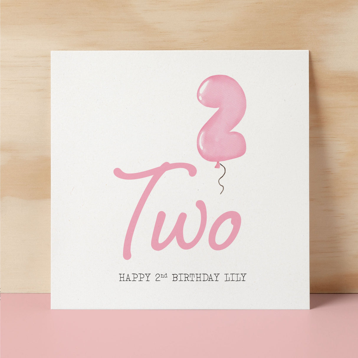 Personalisable 2nd Birthday Card For Girl Two Year Old Birthday Card Custom Card For Second Birthday For Girl Happy 2nd Birthday Card