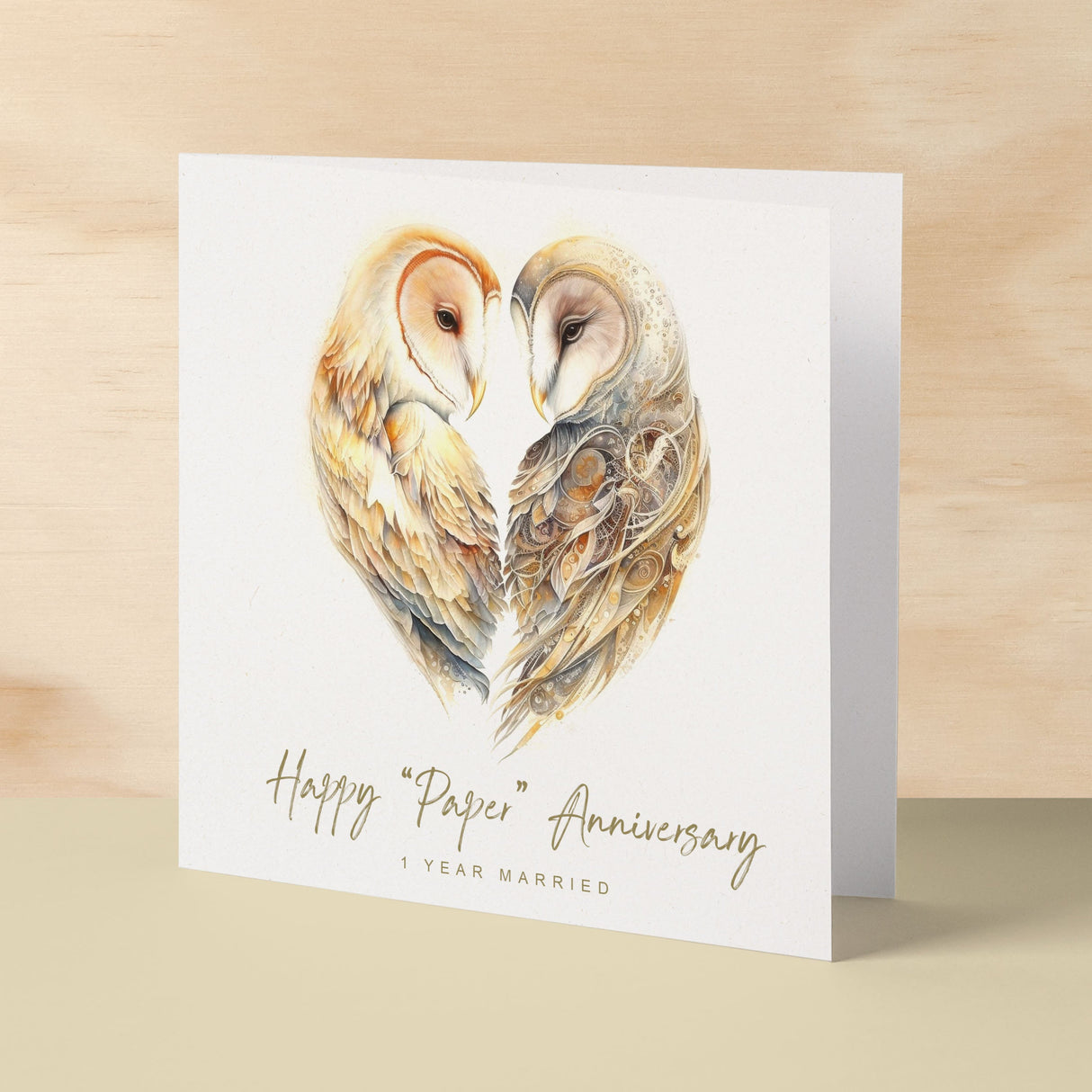 1st Anniversary Card Paper Anniversary 1 Year Anniversary Card For Husband Owl Anniversary Card For Wife One Year Anniversary Card