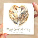 5th Anniversary Card Wood Anniversary 5 Year Anniversary Card For Husband Owl Anniversary Card For Wife Five Year Anniversary Card