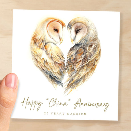 20th Anniversary Card China Anniversary 20 Year Anniversary Card For Husband Owl Anniversary Card For Wife Twenty Year Anniversary Card