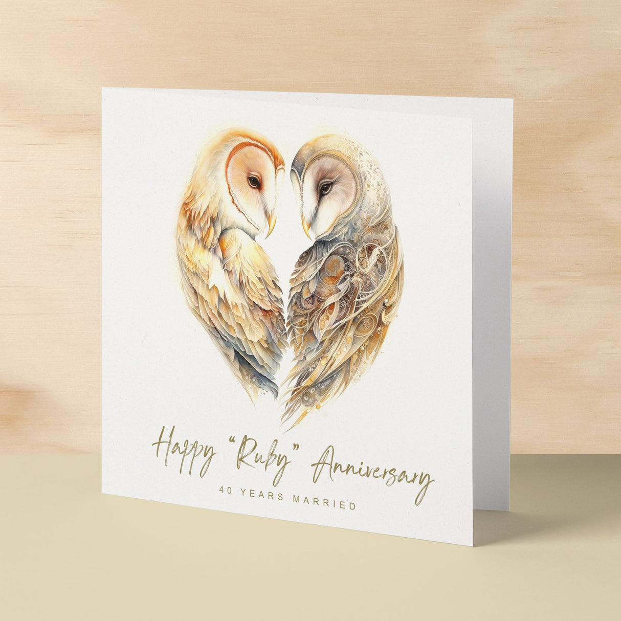 40th Anniversary Card Ruby Anniversary 40 Year Anniversary Card For Husband Owl Anniversary Card For Wife Forty Year Anniversary Card