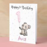 Personalised 1st, 2nd, 3rd, 4th, 5th Birthday Card for Daughter, Granddaughter, Niece, Goddaughter Girls Panda Card