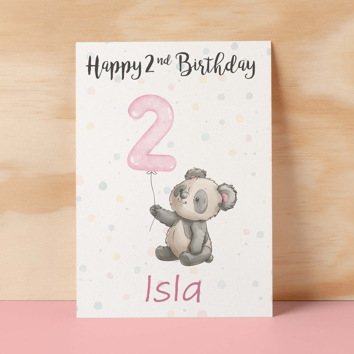 Personalised 1st, 2nd, 3rd, 4th, 5th Birthday Card for Daughter, Granddaughter, Niece, Goddaughter Girls Panda Card