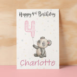 Personalised 1st, 2nd, 3rd, 4th, 5th Birthday Card for Daughter, Granddaughter, Niece, Goddaughter Girls Panda Card