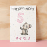 Personalised 1st, 2nd, 3rd, 4th, 5th Birthday Card for Daughter, Granddaughter, Niece, Goddaughter Girls Panda Card