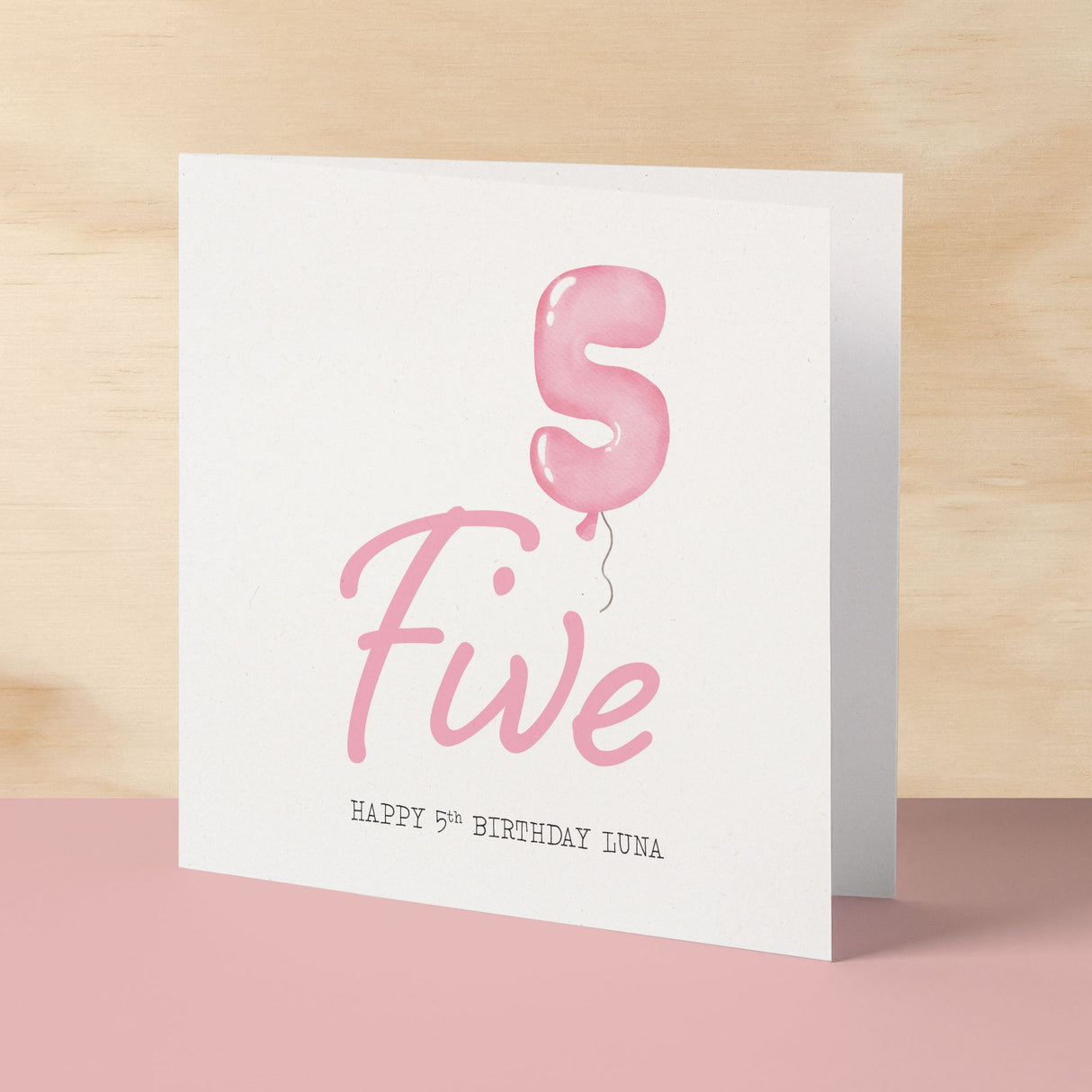 Personalisable 5th Birthday Card For Girl Five Year Old Birthday Card Custom Card For Fifth Birthday For Girl Happy 5th Birthday Card