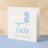 Personalisable 2nd Birthday Card For Boy Two Year Old Birthday Card Custom Card For Second Birthday For Boy Happy 2nd Birthday Card