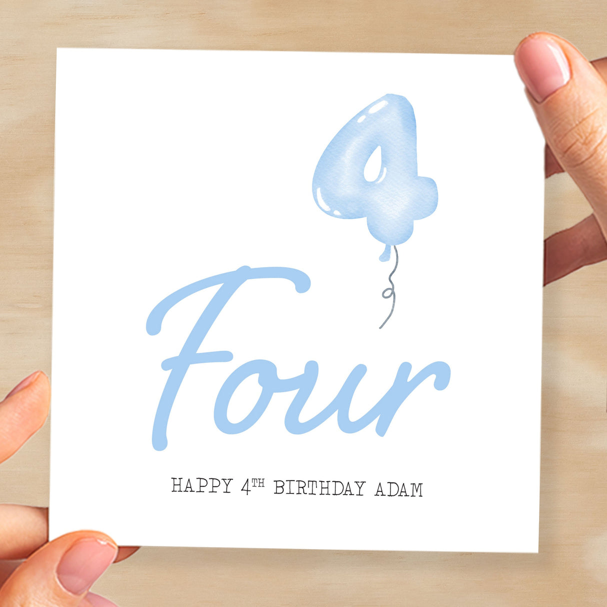 Personalisable 4th Birthday Card For Boy Four Year Old Birthday Card Custom Card For Fourth Birthday For Boy Happy 4th Birthday Card