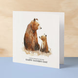 Father's Day Card For Dad Bear and Cub Illustration Simple Father's Day Card I always look up to you Dad Father's Day Gift