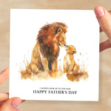 Father's Day Card For Dad Lion and Cub Illustration Simple Father's Day Card I always look up to you Dad Father's Day Gift