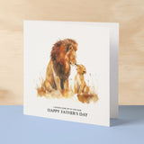 Father's Day Card For Dad Lion and Cub Illustration Simple Father's Day Card I always look up to you Dad Father's Day Gift