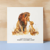 Father's Day Card For Dad Lion and Cub Illustration Simple Father's Day Card I always look up to you Dad Father's Day Gift