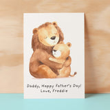 Personalised Father's Day Card For Daddy Cute Lion and Cub Illustration Father's Day Card For Dad Father's Day Gift From Child