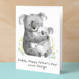 Personalised Father's Day Card For Daddy Cute Koala and Joey Illustration Father's Day Card For Dad Father's Day Gift From Child