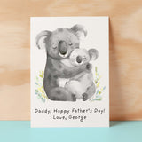 Personalised Father's Day Card For Daddy Cute Koala and Joey Illustration Father's Day Card For Dad Father's Day Gift From Child