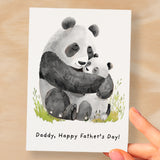 Father's Day Card For Daddy Cute Panda Bear and Cub Illustration Father's Day Card For Dad Father's Day Gift From Child