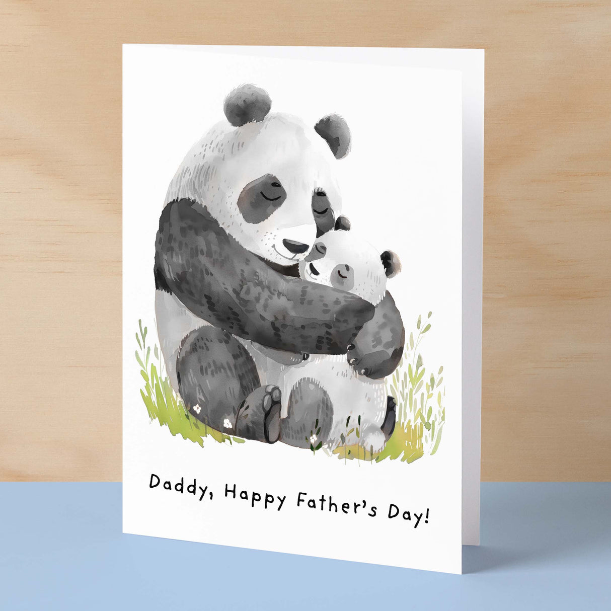 Father's Day Card For Daddy Cute Panda Bear and Cub Illustration Father's Day Card For Dad Father's Day Gift From Child