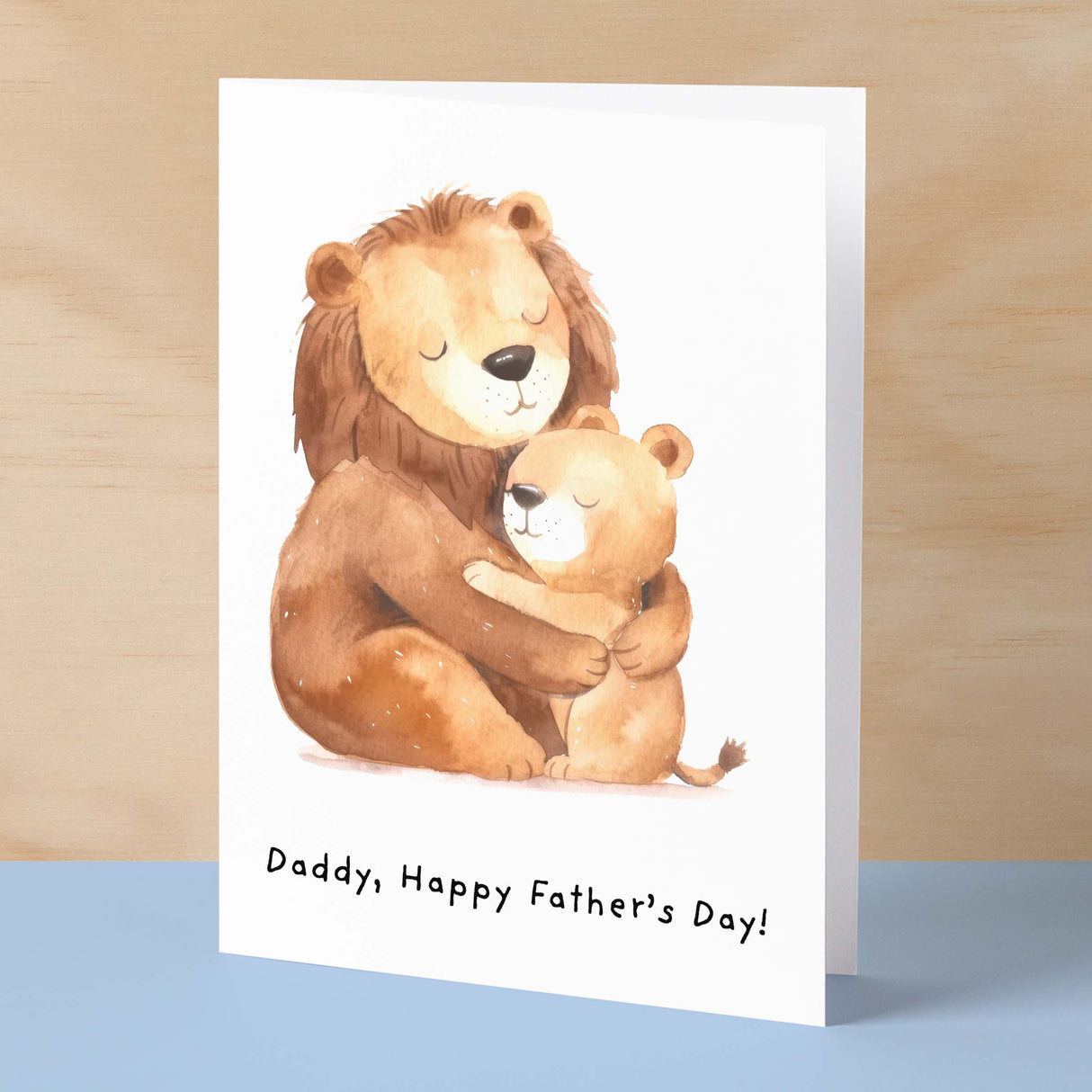 Father's Day Card For Daddy Cute Lion and Cub Illustration Father's Day Card For Dad Father's Day Gift From Child