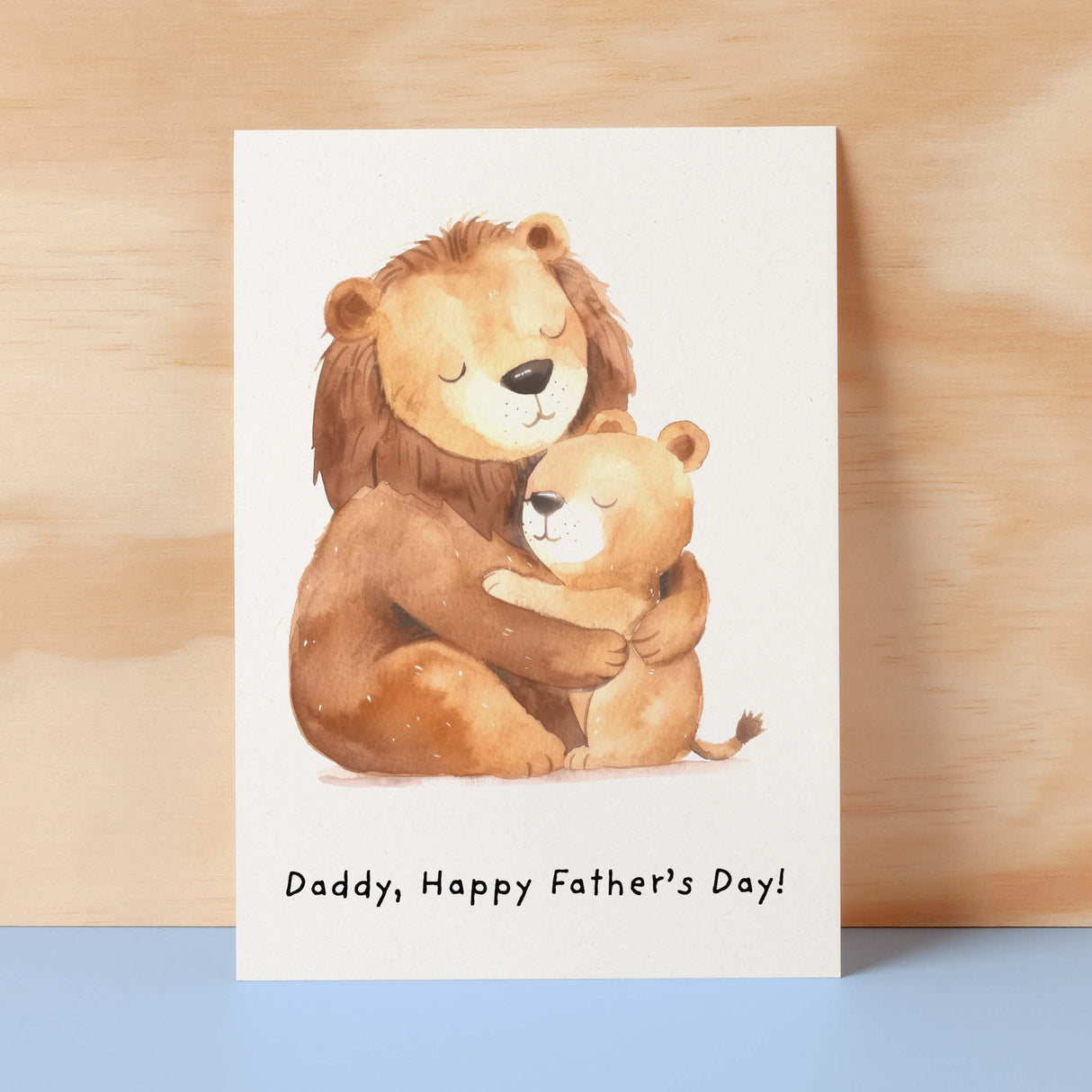 Father's Day Card For Daddy Cute Lion and Cub Illustration Father's Day Card For Dad Father's Day Gift From Child