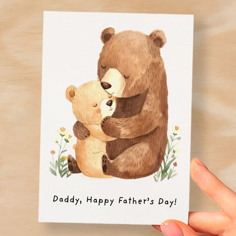 Father's Day Card For Daddy Cute Bear and Cub Illustration Father's Day Card For Dad Father's Day Gift From Child