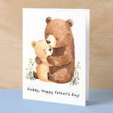 Father's Day Card For Daddy Cute Bear and Cub Illustration Father's Day Card For Dad Father's Day Gift From Child