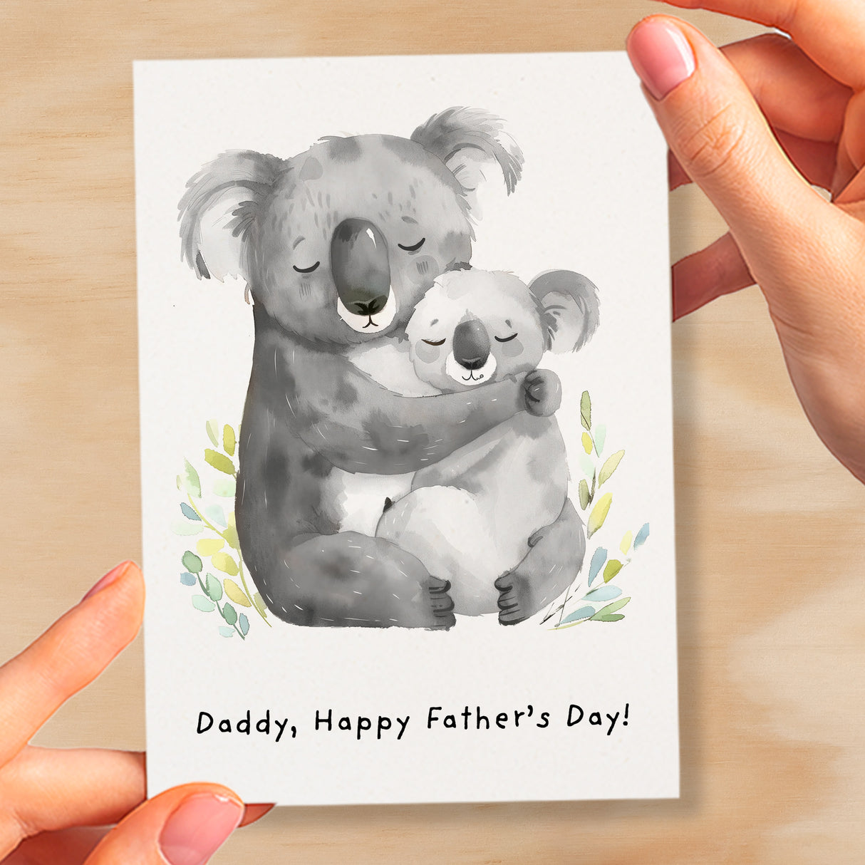 Father's Day Card For Daddy Cute Koala and Joey Illustration Father's Day Card For Dad Father's Day Gift From Child