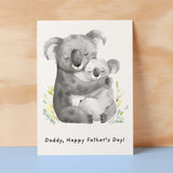 Father's Day Card For Daddy Cute Koala and Joey Illustration Father's Day Card For Dad Father's Day Gift From Child