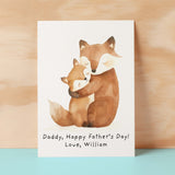 Personalised Father's Day Card For Daddy Cute Fox and Cub Illustration Father's Day Card For Dad Father's Day Gift From Child