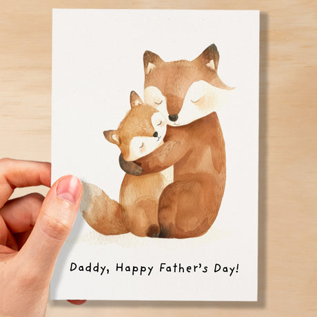 Father's Day Card For Daddy Cute Fox and Cub Illustration Father's Day Card For Dad Father's Day Gift From Child