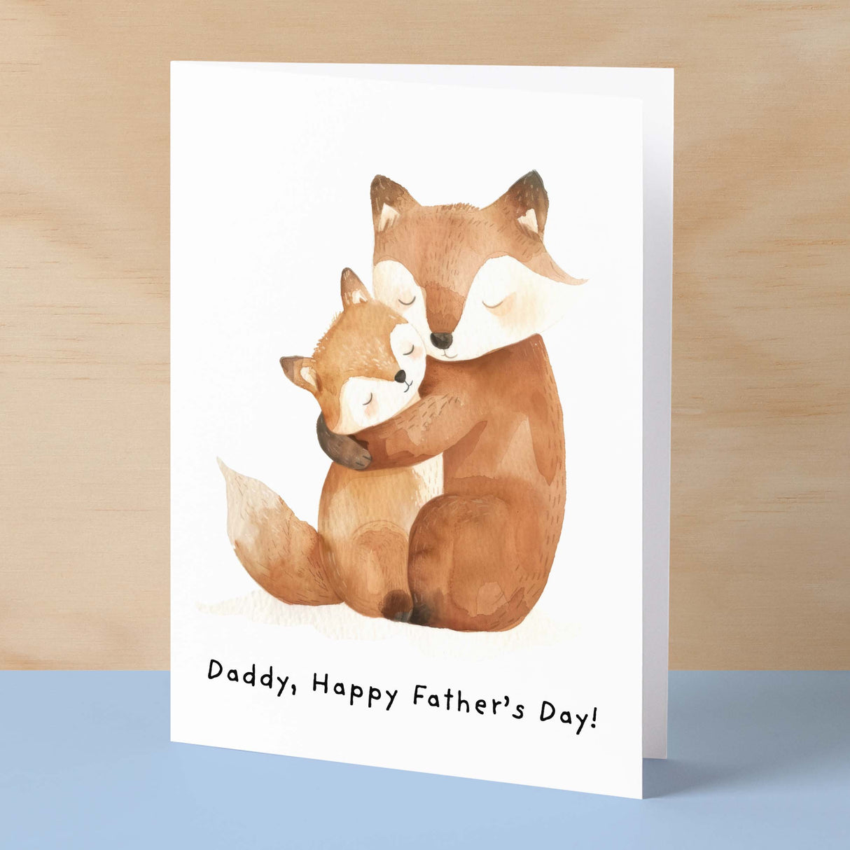 Father's Day Card For Daddy Cute Fox and Cub Illustration Father's Day Card For Dad Father's Day Gift From Child