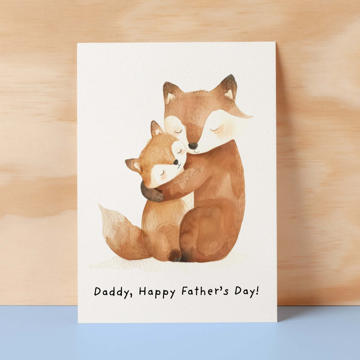 Father's Day Card For Daddy Cute Fox and Cub Illustration Father's Day Card For Dad Father's Day Gift From Child