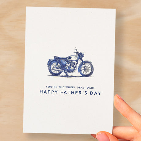 Father's Day Card For Dad Motorcycle Enthusiasts Simple Father's Day Card You're The Wheel Deal Dad Father's Day Gift