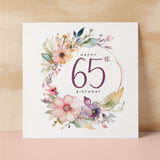 65th Birthday Card For Her Floral Sixty Fifth Birthday Card Sixty Five Card For Mum Gran Grandma Auntie 65 Card For Friend Floral Design