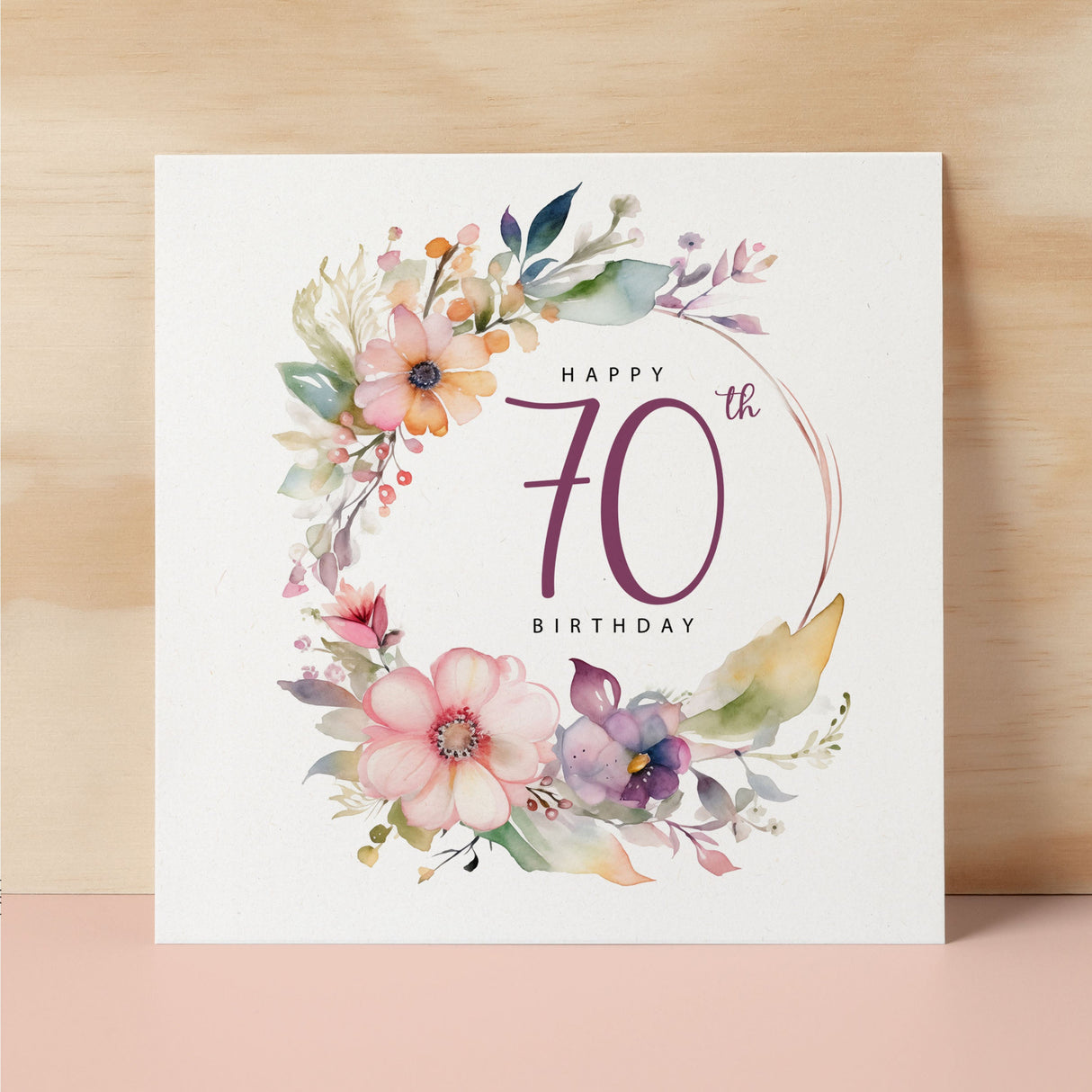 70th Birthday Card For Her Floral Seventieth Birthday Card Seventy Card For Mum Gran Grandma Auntie 70 Card For Friend Floral Design