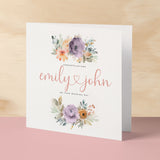 Personalisable Wedding Day Card For Bride and Groom Customised Card For Weddings Gift for Wedding Couple Floral Design