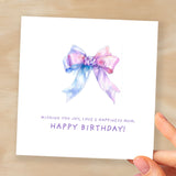 Birthday Card For Mum Pretty Birthday Card For Mum Lovely Birthday Card For Mum or Mother Beautiful Bow Ribbon Mum Birthday Card