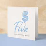 Personalisable 5th Birthday Card For Boy Five Year Old Birthday Card Custom Card For Fifth Birthday For Boy Happy 5th Birthday Card