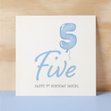 Personalisable 5th Birthday Card For Boy Five Year Old Birthday Card Custom Card For Fifth Birthday For Boy Happy 5th Birthday Card