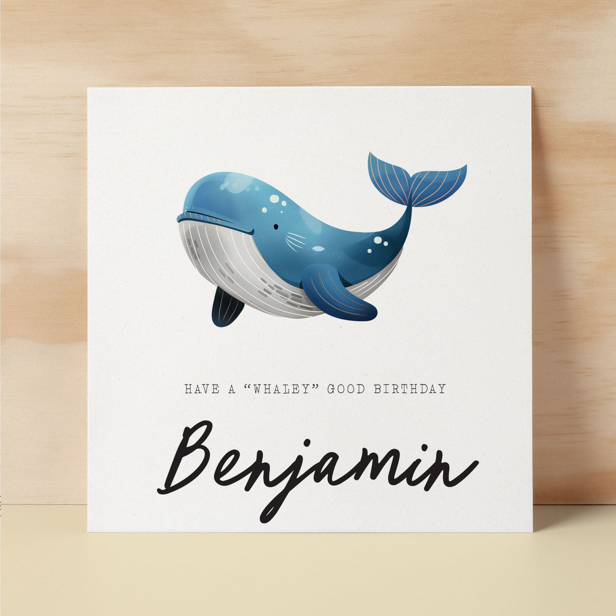 Personalised Children's Birthday Card Whale Childs Birthday Card Cute Whale Birthday Card For Kids Customisable Birthday Card For Children