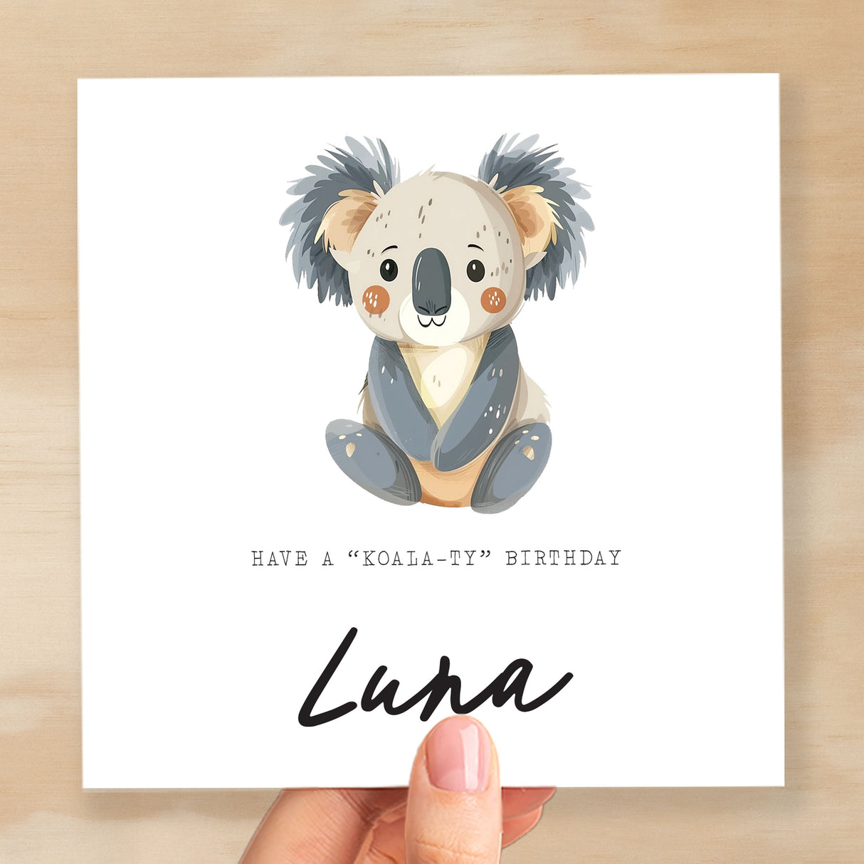 Personalised Children's Birthday Card Koala Childs Birthday Card Cute Koala Birthday Card For Kids Customisable Birthday Card For Children