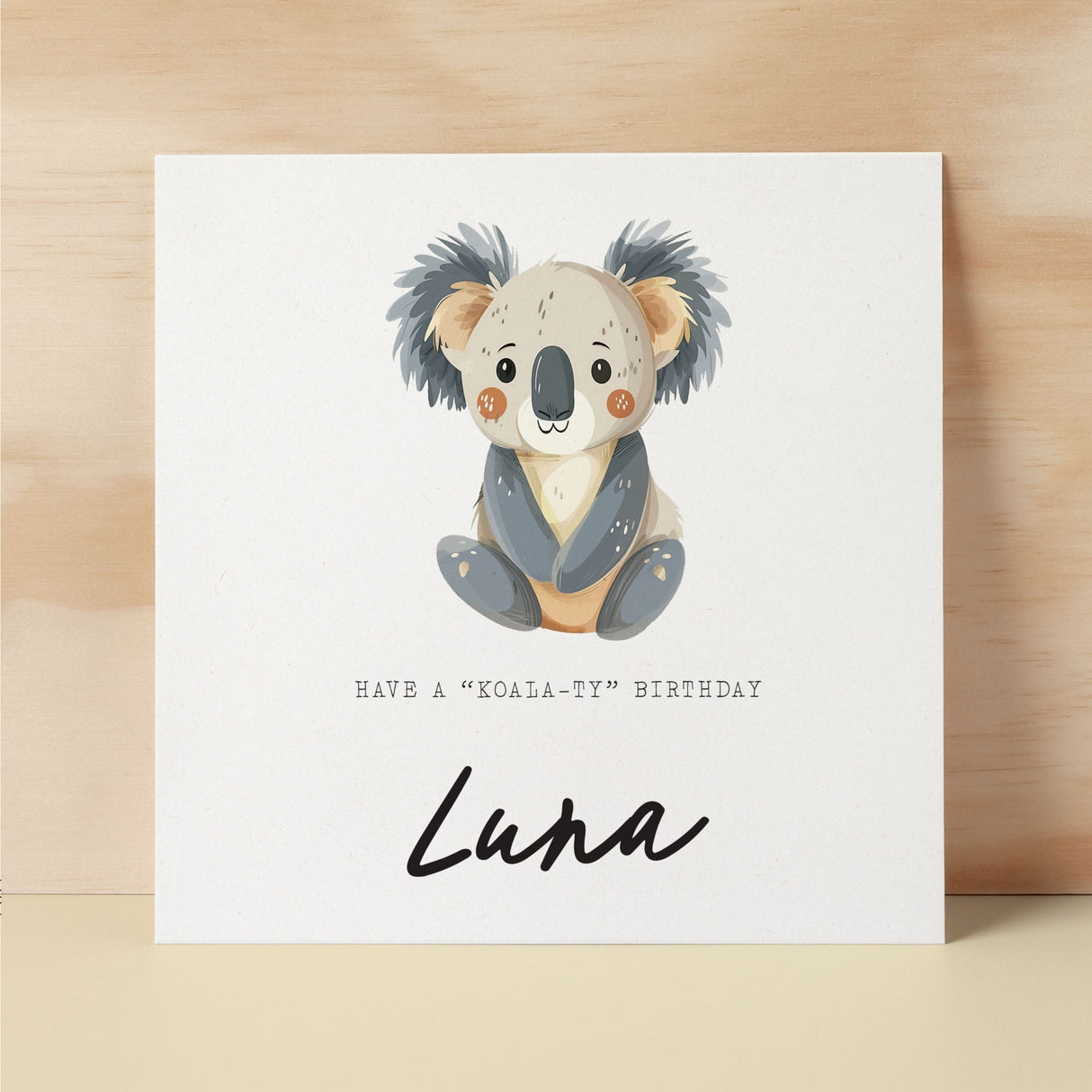 Personalised Children's Birthday Card Koala Childs Birthday Card Cute Koala Birthday Card For Kids Customisable Birthday Card For Children