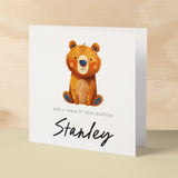 Personalised Children's Birthday Card Bear Childs Birthday Card Cute Bear Birthday Card For Kids Customisable Birthday Card For Children