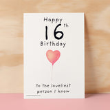 16th Birthday Card for Her Birthday Card Daughter 16th Birthday Card For Sister Birthday Card 16 th Birthday Card For Friend