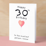 30th Birthday Card for Her Birthday Card Wife 30th Birthday Card For Sister Birthday Card 30 th Birthday Card For Friend