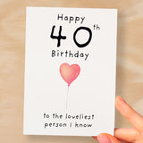 40th Birthday Card for Her Birthday Card Wife 40th Birthday Card For Sister Birthday Card 40 th Birthday Card For Friend