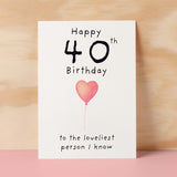 40th Birthday Card for Her Birthday Card Wife 40th Birthday Card For Sister Birthday Card 40 th Birthday Card For Friend