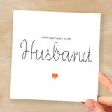 Husband Birthday Card Sentimental Card for Husband Love Greeting for Him Special Hubby Birthday Heartfelt Message Card for Him