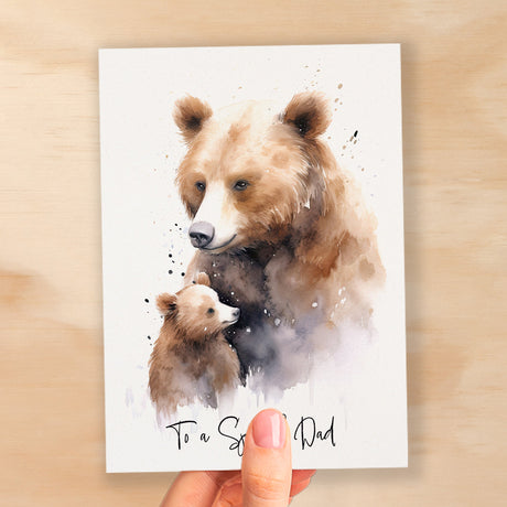 Birthday Card For Dad Card for Father Day Birthday Card For Him Birthday Gift For Dad Happy Birthday Card For Dad with Bear Illustration