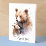 Birthday Card For Dad Card for Father Day Birthday Card For Him Birthday Gift For Dad Happy Birthday Card For Dad with Bear Illustration